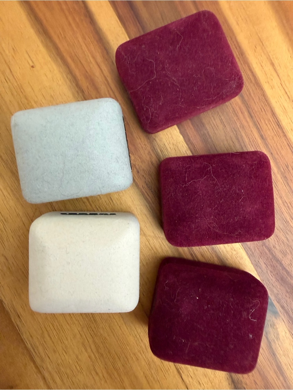 Velvet Jewelry Display Pads - Burgundy and Cream